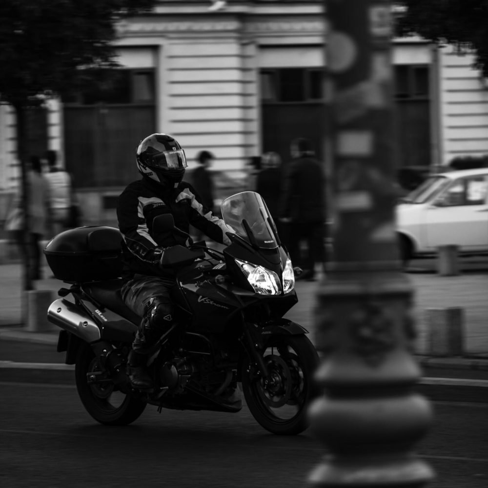 Car traffic, pollution, traffic jam city downtown Bucharest, Romania, 2022